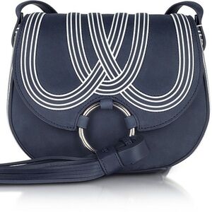 Tory Burch Navy and White Crossbody Bag